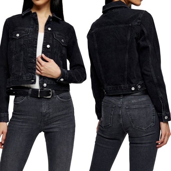 New Topshop Tilda Crop Denim Jacket 6 
